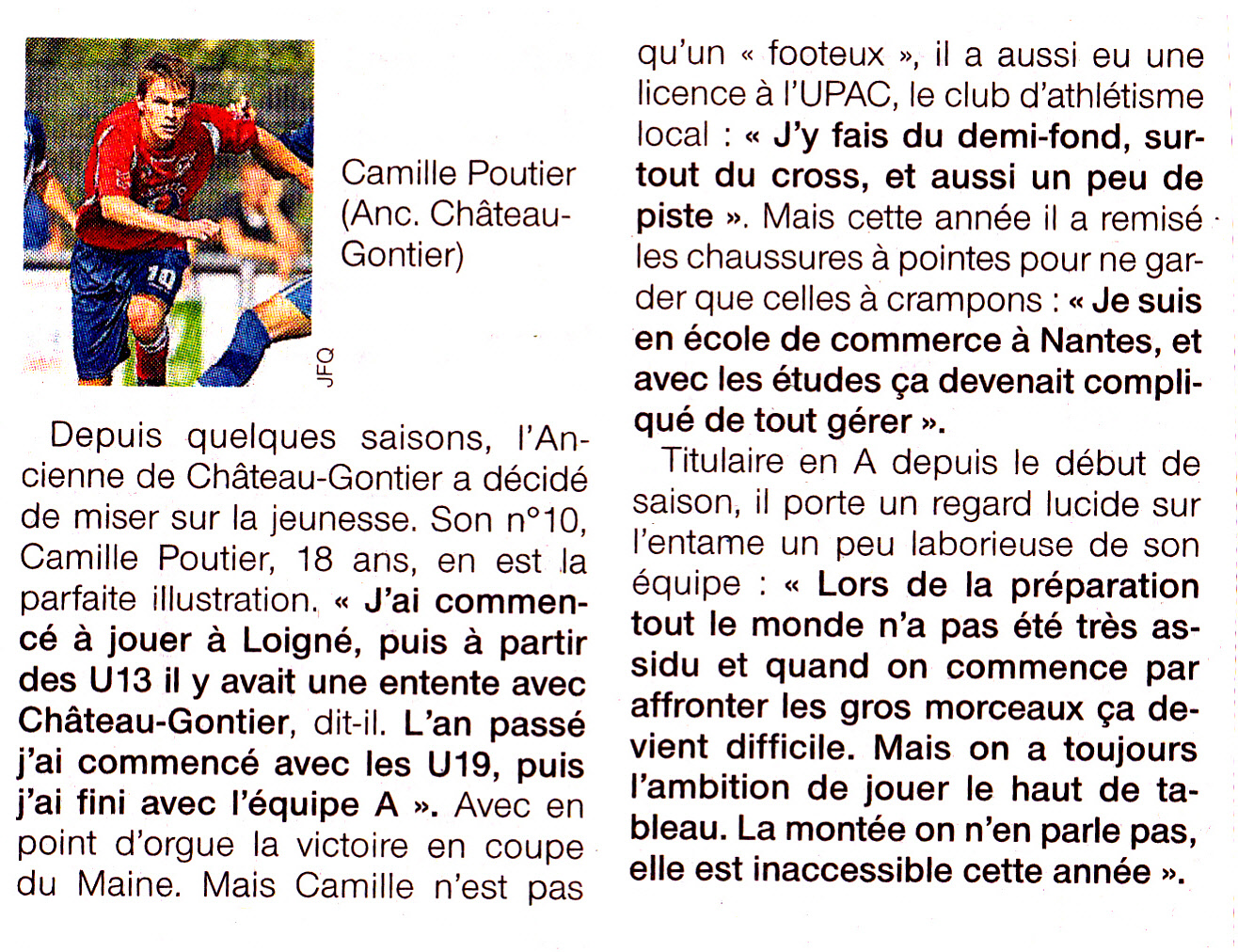 Article de Ouest-France de Camille Poutier